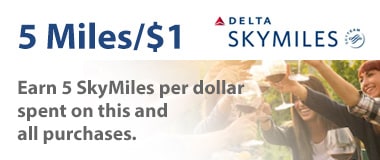 Earn 5 SkyMiles per dollar spent on this and all purchases.