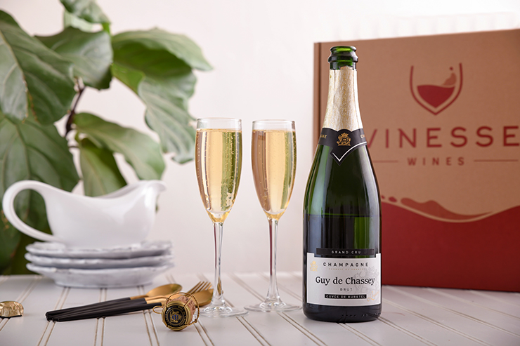 Top Shelf Bubbly with 2 Champagne Flutes, just $100